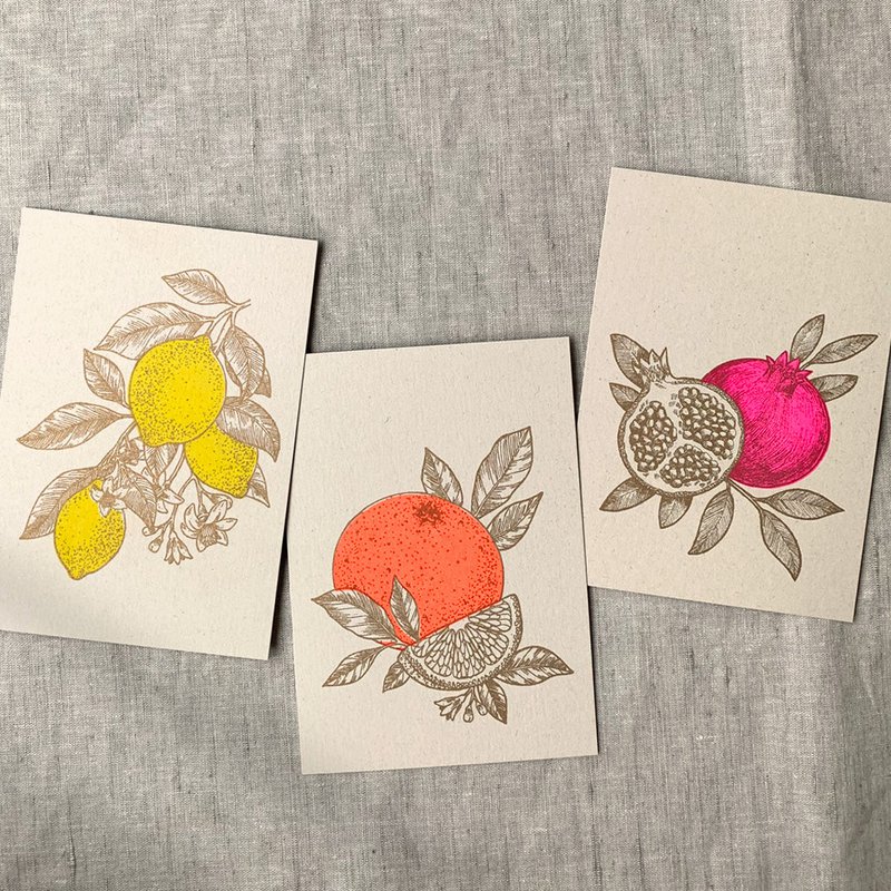 Postcard / pomegranate / eco paper
