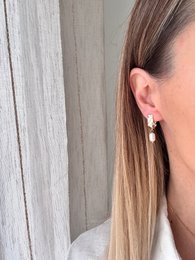 Golden Arc - Earrings with river pearl Gold plated