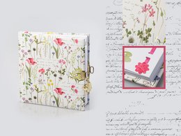 Wildflowers Diary: a hardback sketchbook and poetry book with a floral pattern cover, available with or without corner stickers.