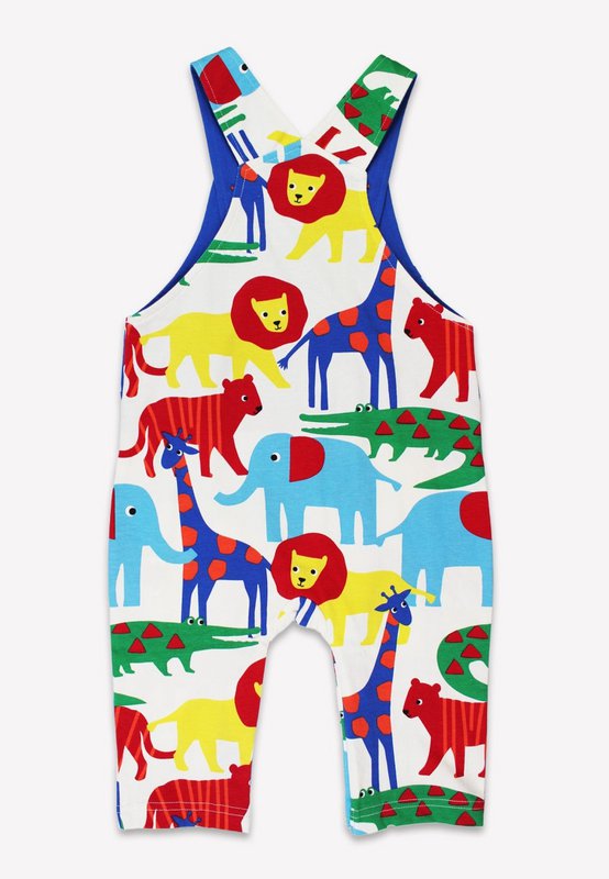 Bio-Baumwoll Kinder Latzhose mit Safari-Druck