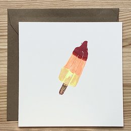 Colorful popsicle-shaped card with a playful, whimsical design. Suitable for various occasions.