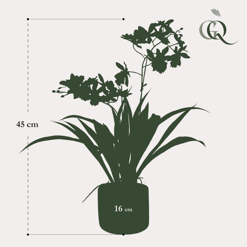 Kunstig plante - Orkidé - Gul - 45cm