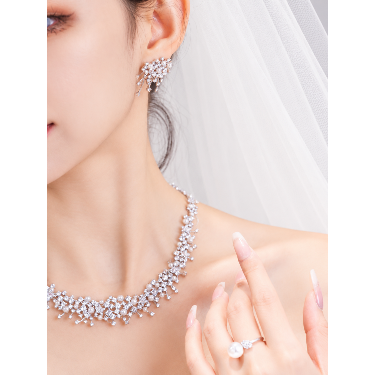 Sternenlicht-Perlen-Brautschmuck-Set