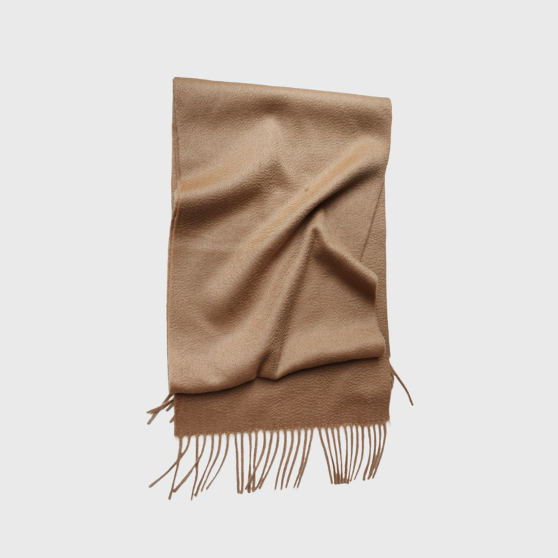 Fin vævet - 100% cashmere vævet tørklæde med frynser