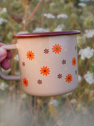 Mug émaillé je t'aime beige