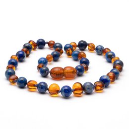 Baltic Amber & Lapis Lazuli Necklace 134