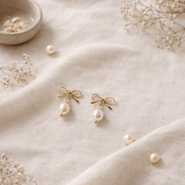 FIOCCO - Gold plated earrings with river pearl