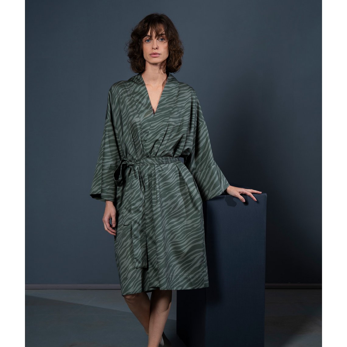 Bathrobe Kimono Zebra Moss