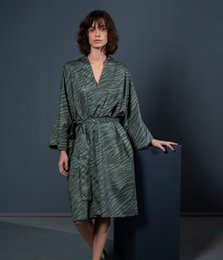 Bathrobe Kimono Zebra Moss