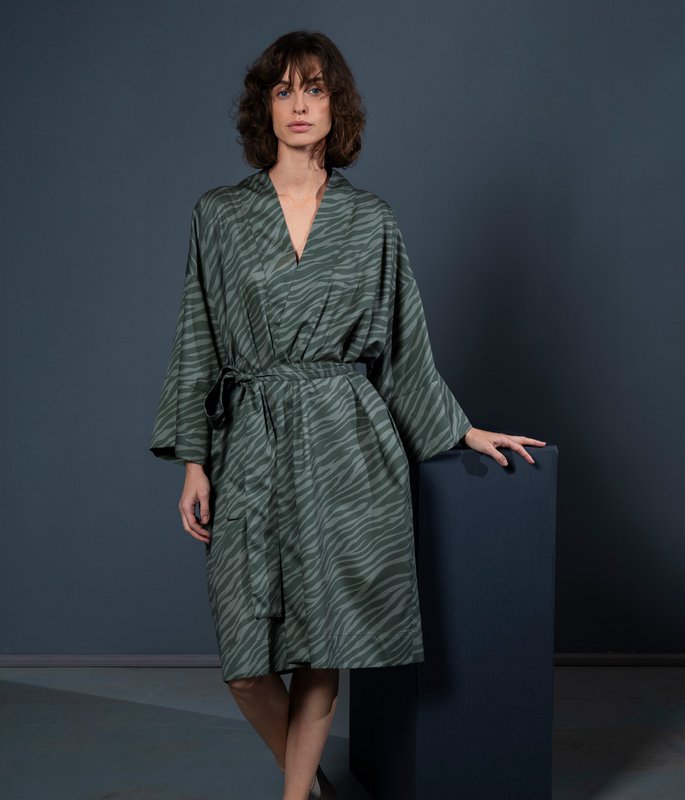 Bathrobe Kimono Zebra Moss