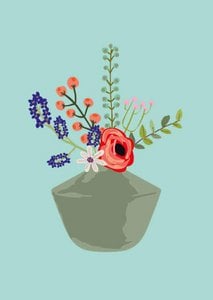 Vaas met bloemen feline
