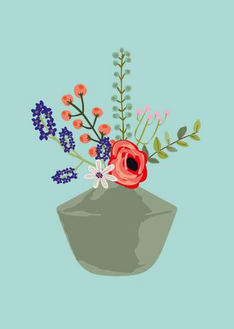 Vaas met bloemen feline