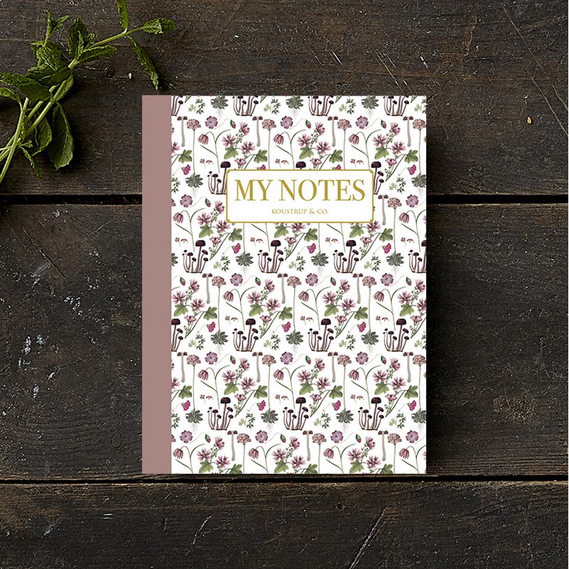 Note Booklet - Rose floral pattern