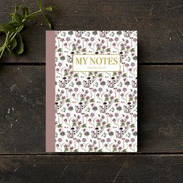 Note Booklet - Rose floral pattern