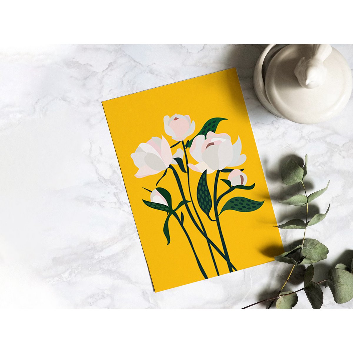 Floral Postcard - Peonies