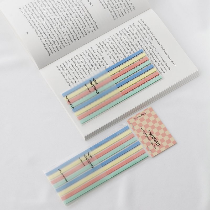 Brise citronnée | Onglets de notes autocollantes longs | Ruban transparent | Longues bandes adhésives pour marquer du texte