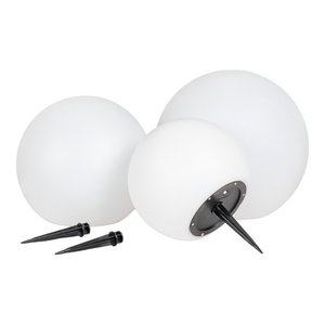 Lifton LED-Lampe – Weiß, PP, Ø20/25/30 cm, solarbetrieben – 3er-Set