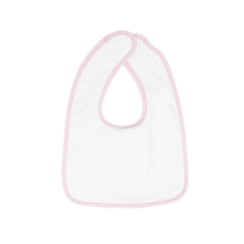 Baby bibs, 26 x 37 cm, White/Pink, 450 gr/m²