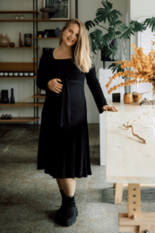 Tisu Maternity & Nursing Dress, nero
