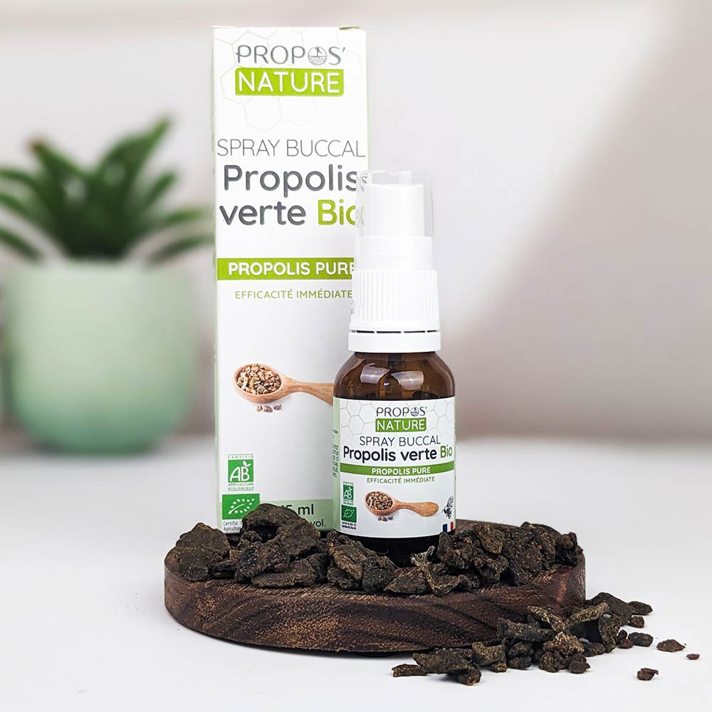 MONDELINGE SPRAY VAN BIOLOGISCHE GROENE PROPOLIS - KEELPIJN - 15ML