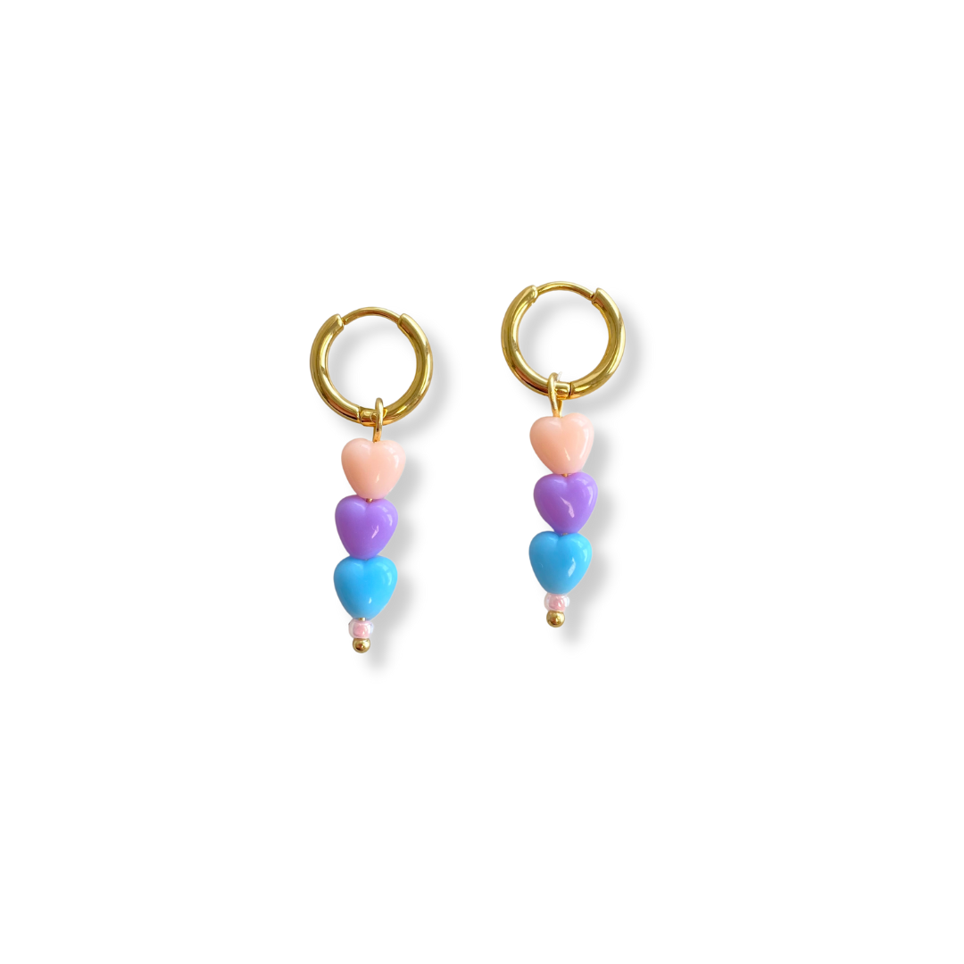 Pendientes Corazones De Ensueño - Plata