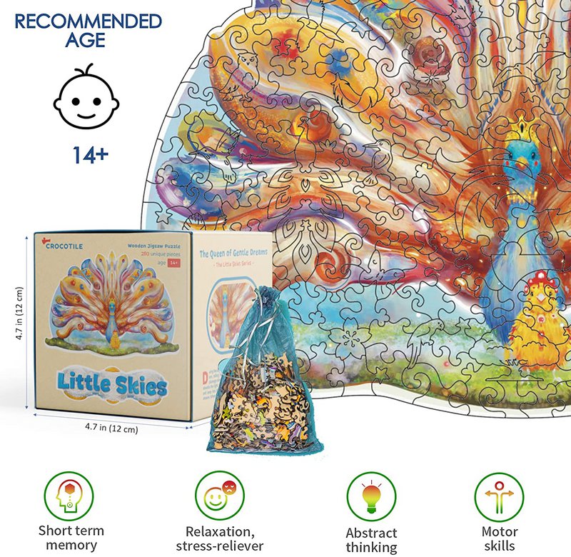 Zarina, la regina dei sogni gentili - Puzzle in legno a tema pavone