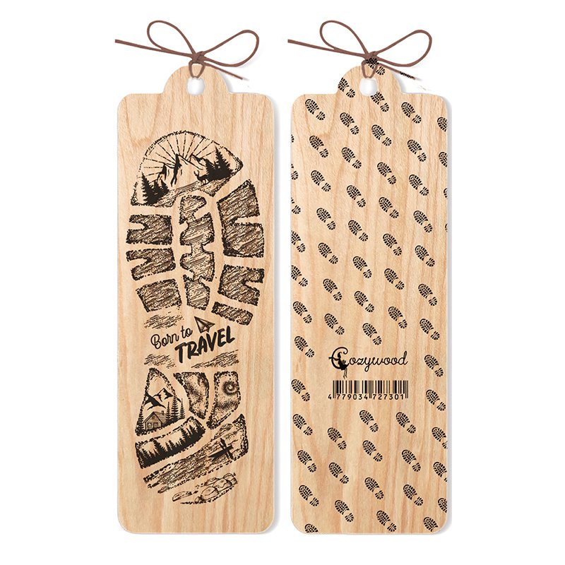 Born to Travel Wooden Bookmark