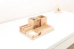 Schreibtisch-Organizer aus Holz, Schreibtisch-Organizer aus Holz