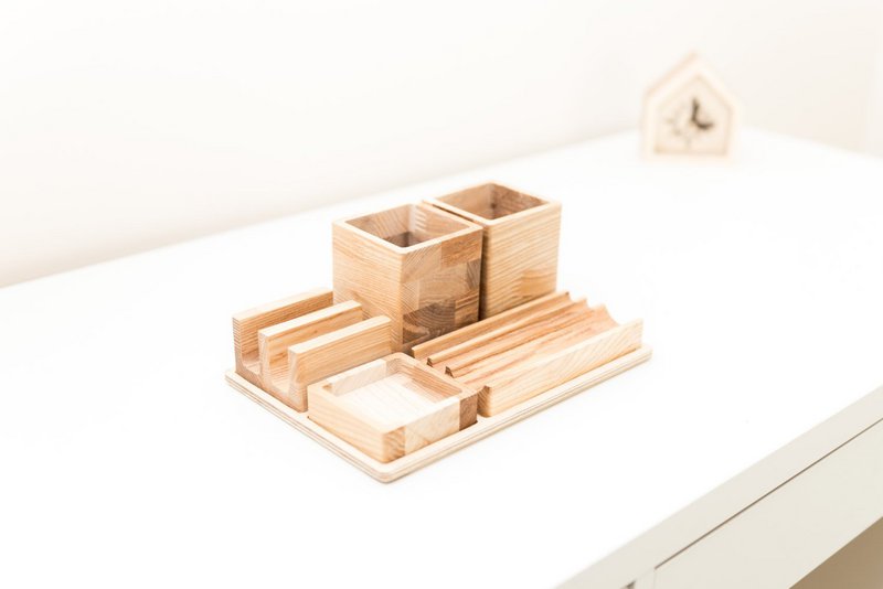 Schreibtisch-Organizer aus Holz, Schreibtisch-Organizer aus Holz