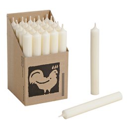 Conische kaars ivoor, effen Ø 2x18 cm Brandtijd ca. 8 uur.