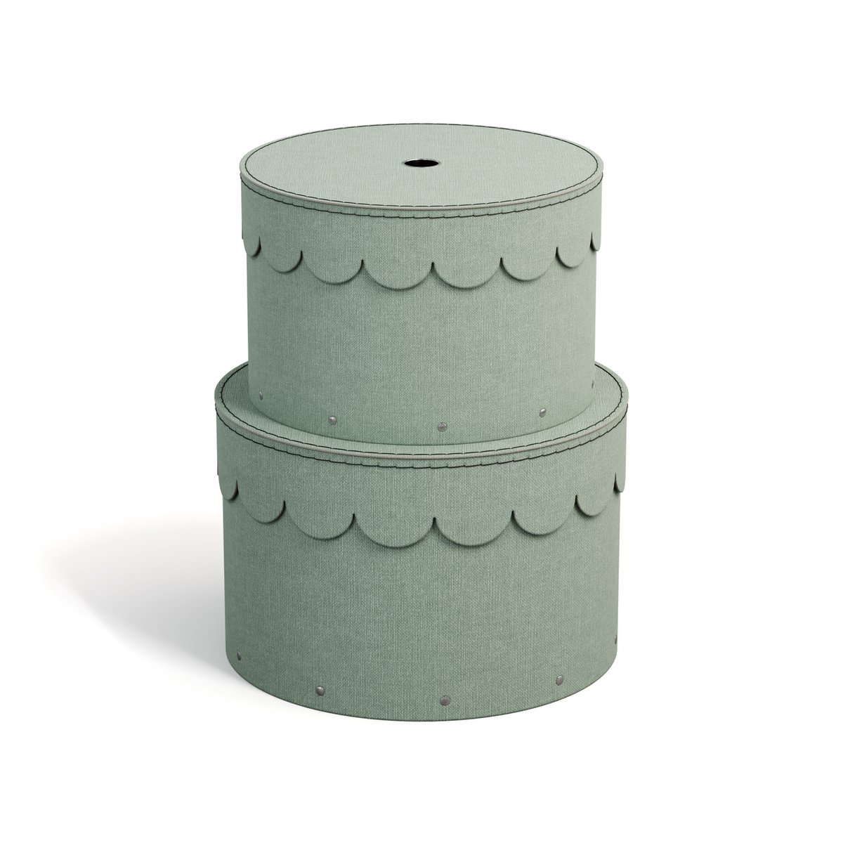 Wilma geneste dozen, set van 2 - zachte groenblauw c16