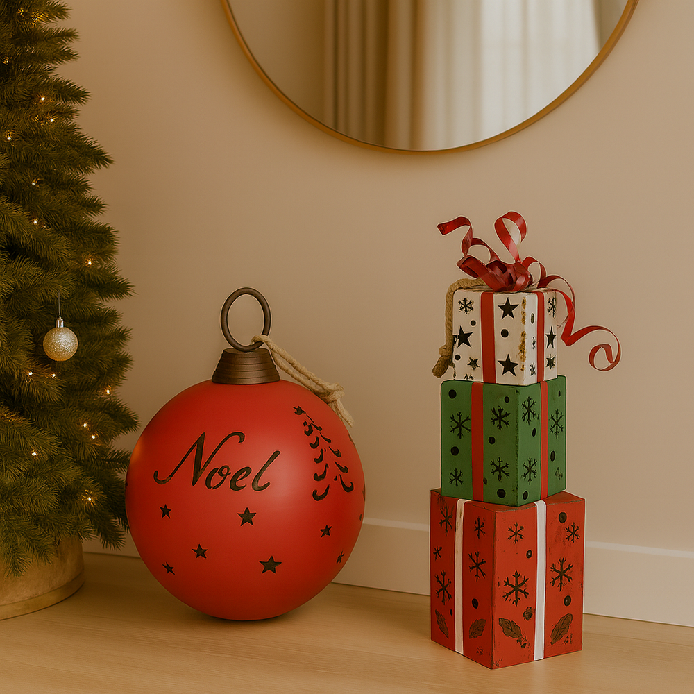 Iron Christmas gift tower