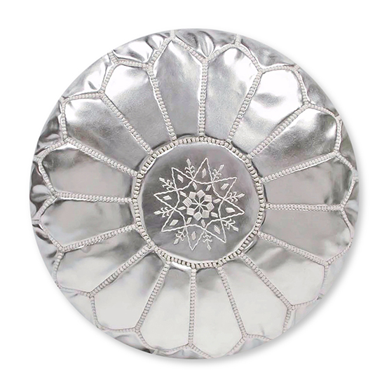 Marokkaanse poef - zilver
