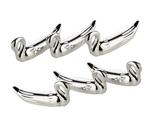 EDZARD set of 6 knife rest Knife rest swan, length 7 cm, noble silver-plated