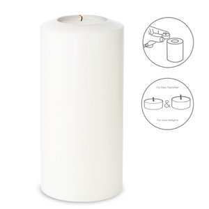 EDZARD tealight holder permanent candle Cornelius Pine, height 21 cm, diameter 10 cm, heat-resistant up to 90 degrees