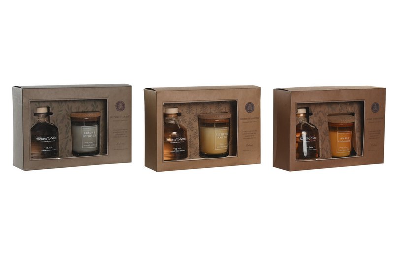 MIKADO AIR FRESHENER SET 2 GLASS 21X6X14 90GR50ML VE206214