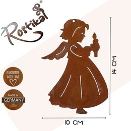 Christmas decoration angel with candle | Rust decorative angel figure