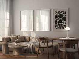 LED -batteri/ bordlampe "Pina" 30 cm høj, lavet af metal (beige) og glas (hvid), integrerede LED'er, varm hvidt