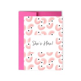 Ze is hier nieuwe Baby Girl Card