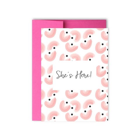 Sie ist hier New Baby Girl Card