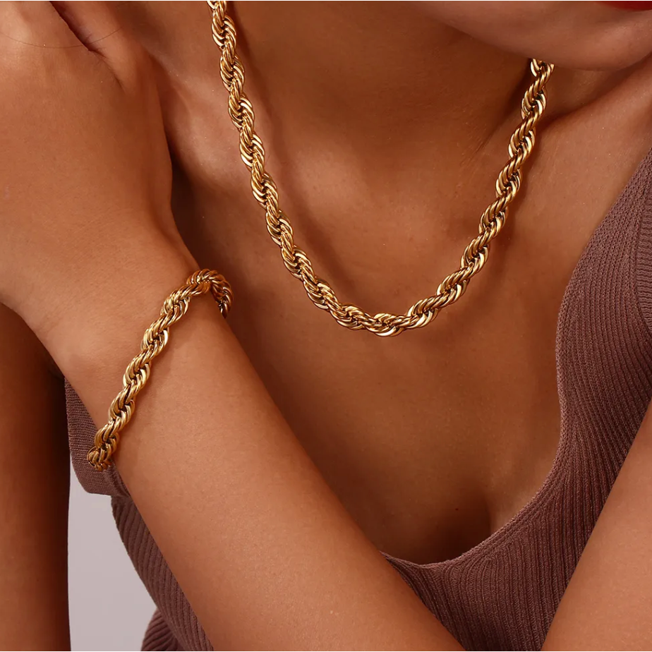 Esmeralda - 8mm Twist Bracelet Gold