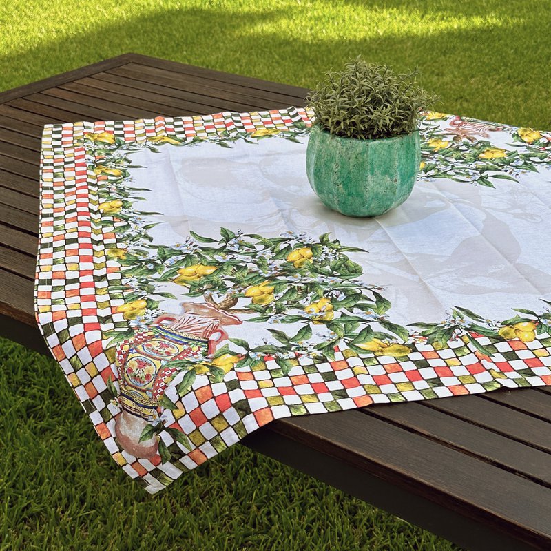 Square table cover 95x95 cm - Lemon