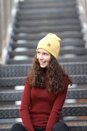 Gorro de primavera RIB - algodón - MOSTAZA