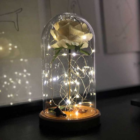 White Rose Lantern Lamp