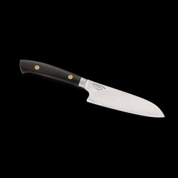 KATAHIRO KUBOTA Sense 3-tlgs. Santokumesser Damast mit Bambus Magnetmesserhalter, Japanischer VG-10 damast Edelstahl mit  Griff Ebenholz