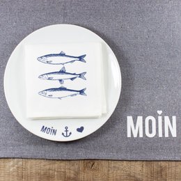 Plato de porcelana Moin ancla corazón