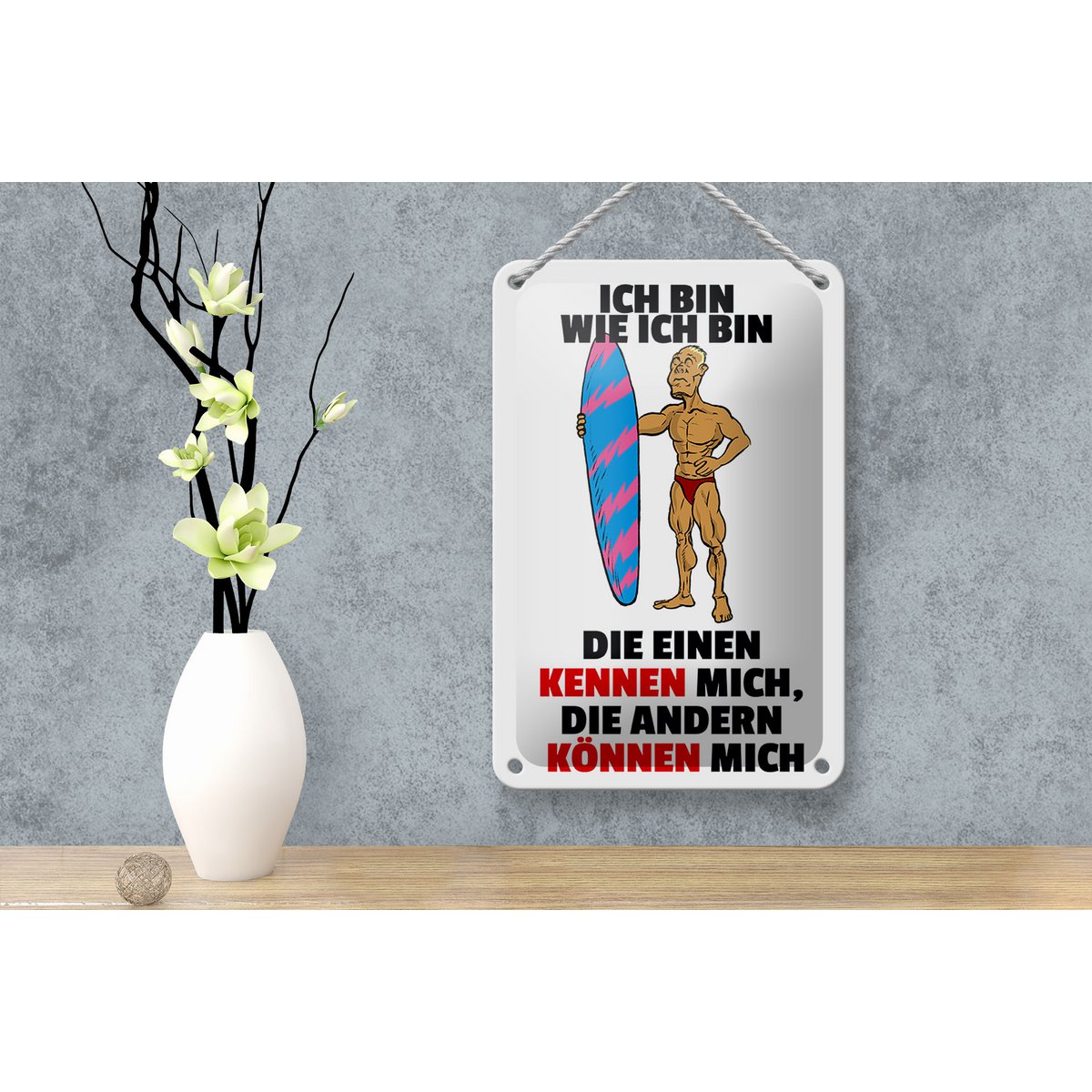 Tin sign saying 12x18cm one knows me, others can know me sign