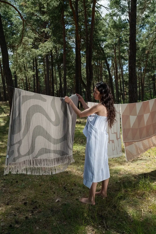 Marine - Serviette Double Face en Coton - Deux Tailles