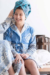BATHROBE ΚΕΝΤΗΜΑ (KIDS) P.BLUE & N.BLUE size 12