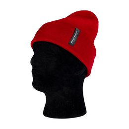 RB5005EB | Unisex Cap in Tubular Stockinette Knit CIMONE Wool Blend Made in Italy. Fire red colour. One size